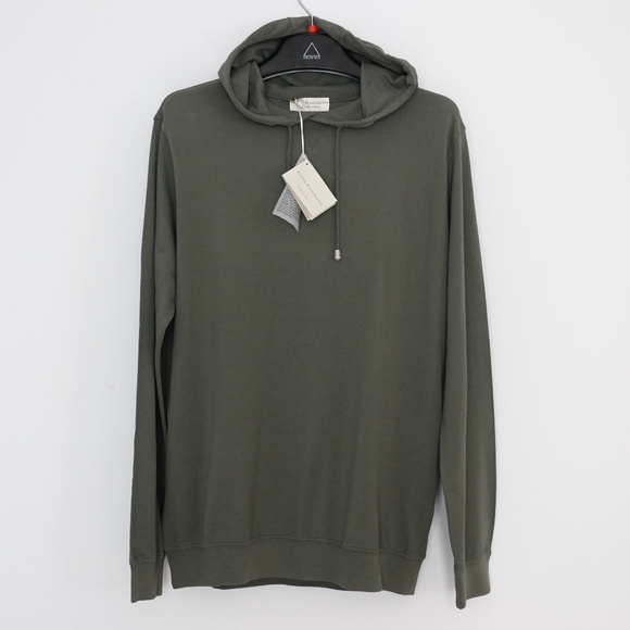 NWT Filippo De Laurentiis 100% Cotton Men Khaki Sweatshirt/Hoodie US L/EU 52 - Picture 1 of 6